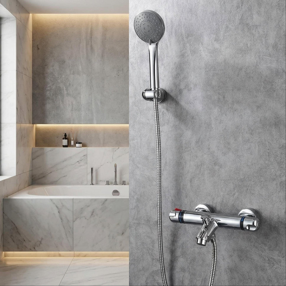 Robinet thermostatique avec pommeau