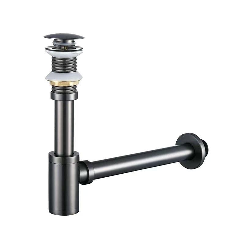 Siphon de lavabo gris brossé