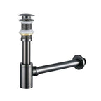 Siphon de lavabo gris brossé