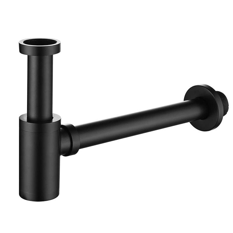 Siphon de lavabo noir mat