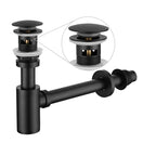 Siphon de lavabo noir mat